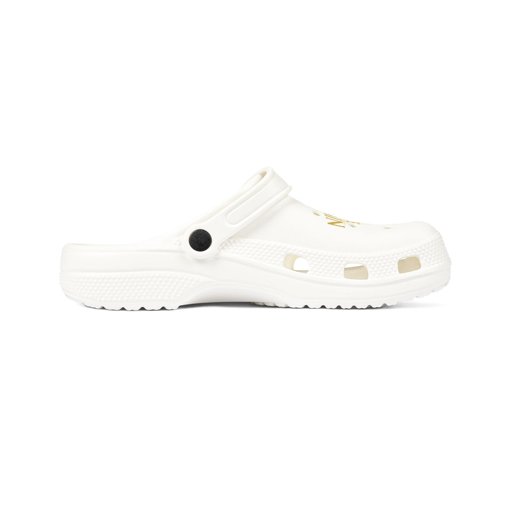Nautical 'Be The Captain' EVA Foam Clogs — White Compass Slip-On Shoes