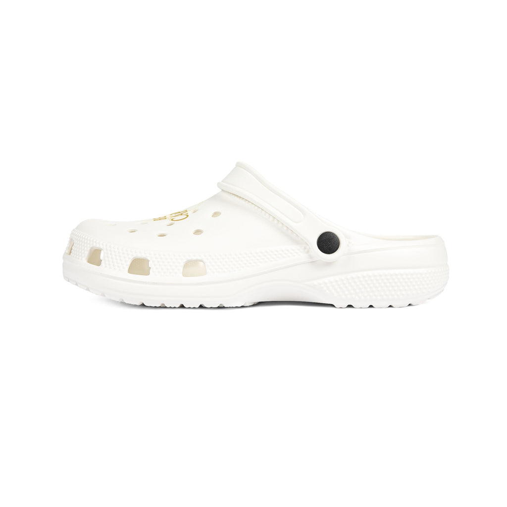 Nautical 'Be The Captain' EVA Foam Clogs — White Compass Slip-On Shoes