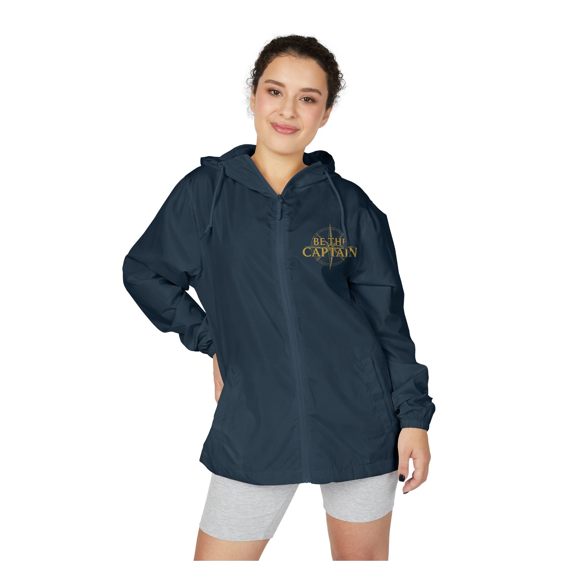 Windbreaker Jacket — 'Be Like Captain' Gold Script Lightweight Hooded Shell
