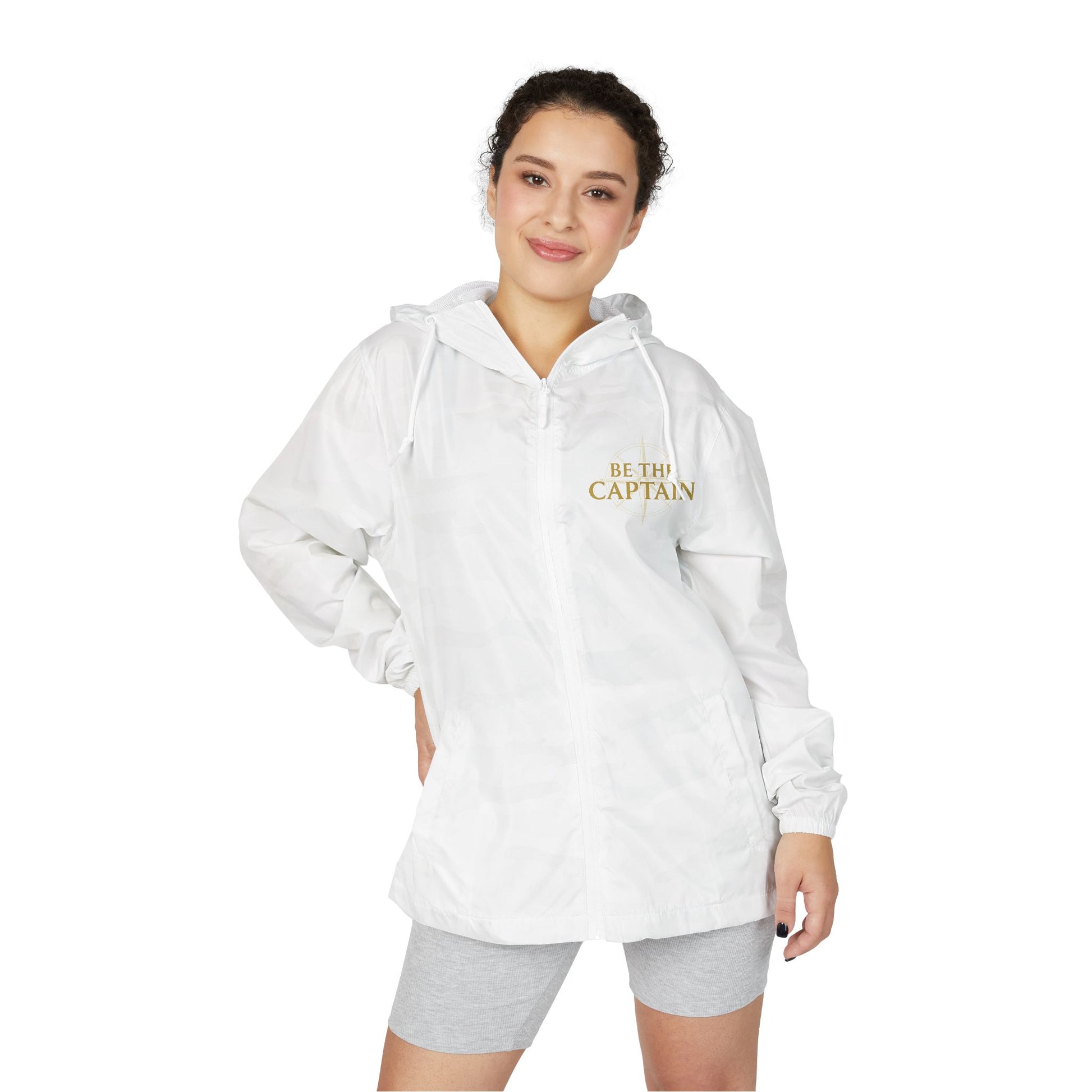 Windbreaker Jacket — 'Be Like Captain' Gold Script Lightweight Hooded Shell
