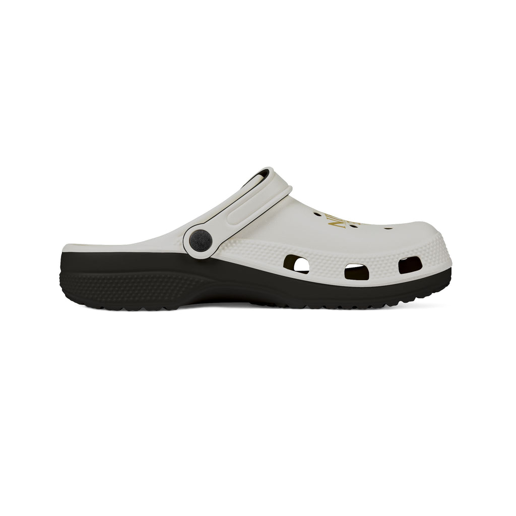 Nautical 'Be The Captain' EVA Foam Clogs — White Compass Slip-On Shoes