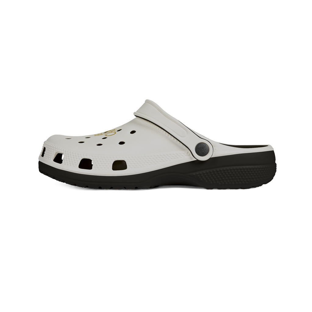 Nautical 'Be The Captain' EVA Foam Clogs — White Compass Slip-On Shoes